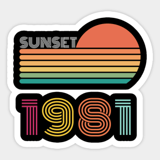 Sunset Retro Vintage 1981 Sticker